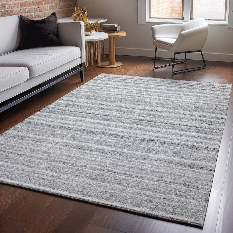 Premium Washable Super Soft Stripe Mayfield Rug - Gray - 10' x 14' - Rectangle