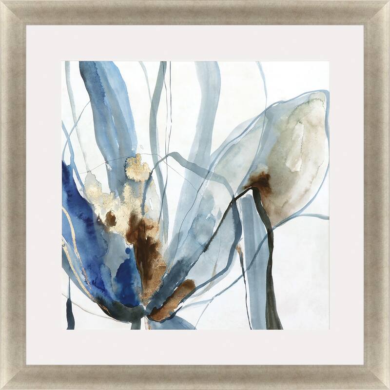 Refined II Framed Art Giclee Under Glass - Blue - 43 X 43 X 2