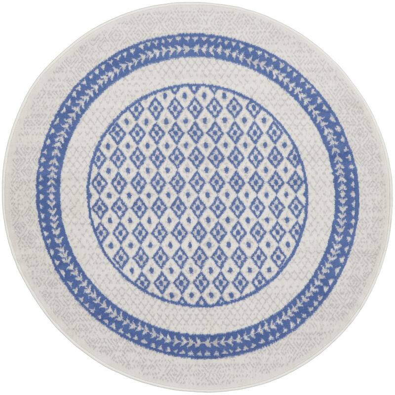 Fivec Power Loomed Distressed Geometric Modern Stain Resistant Area Rug By HomeRoots - 60' X '60' X '0.39