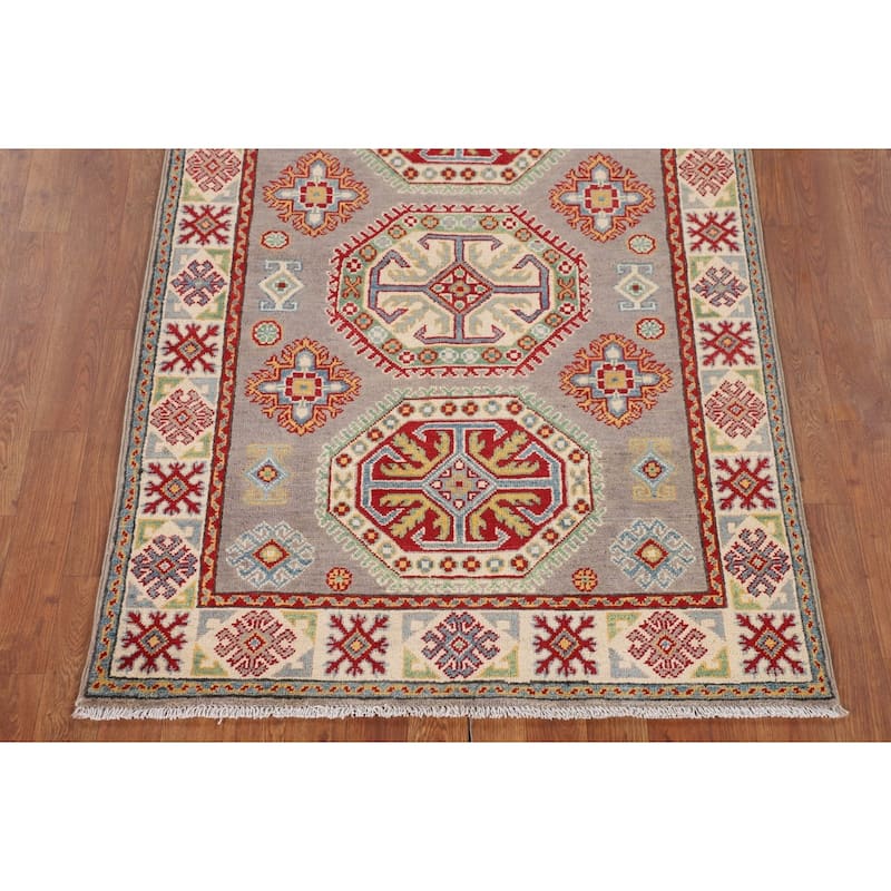 Kazak Foyer Rug Handmade Wool Carpet - 3'5" x 5'0"