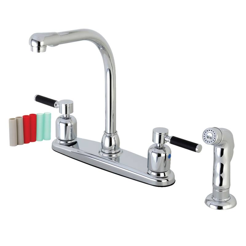 Kingston Brass Kaiser 1.8 GPM Standard Kitchen Faucet - Includes Side - Polished Chrome