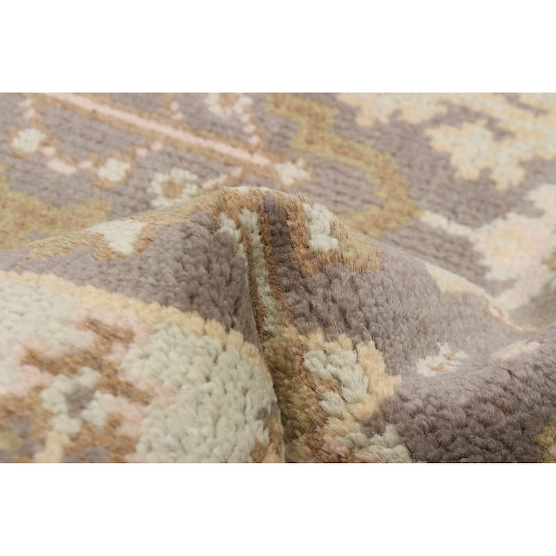 ECARPETGALLERY Hand-knotted Royal Oushak Dark Grey Wool Rug - 2'8 x 7'11