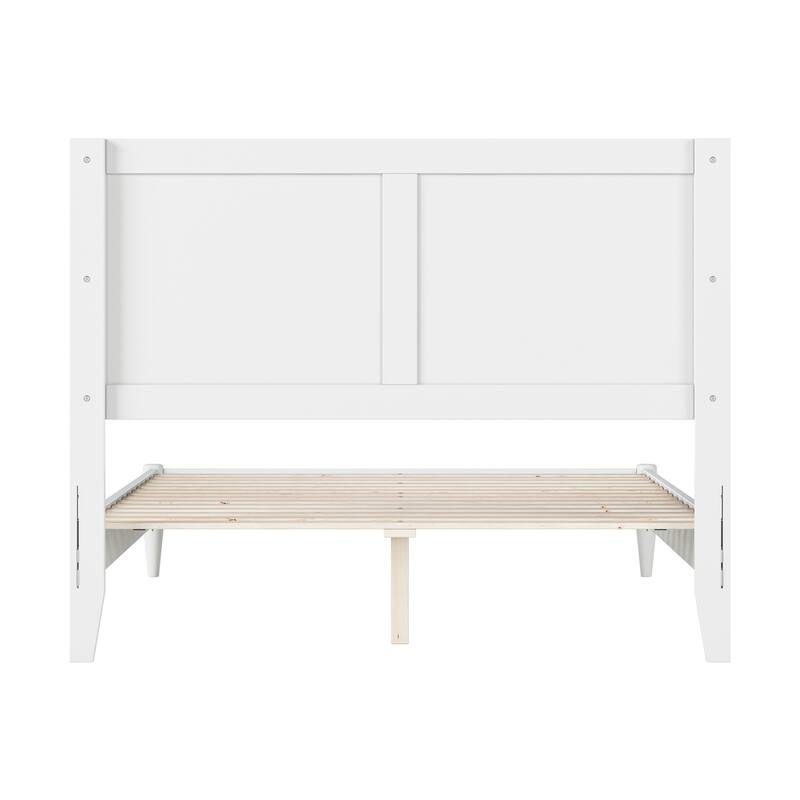 Berkshire Full Solid Wood Low Profile Platform Bed in White