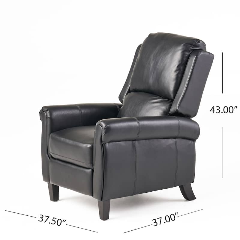 Haddan PU Leather Recliner Club Chair by Christopher Knight Home