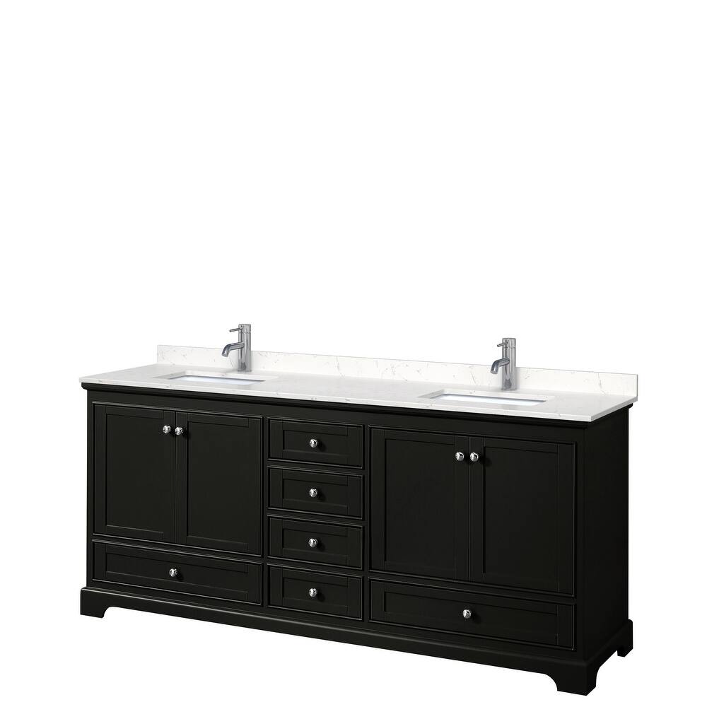 Deborah 80-inch Double Vanity, Cultured Marble Top