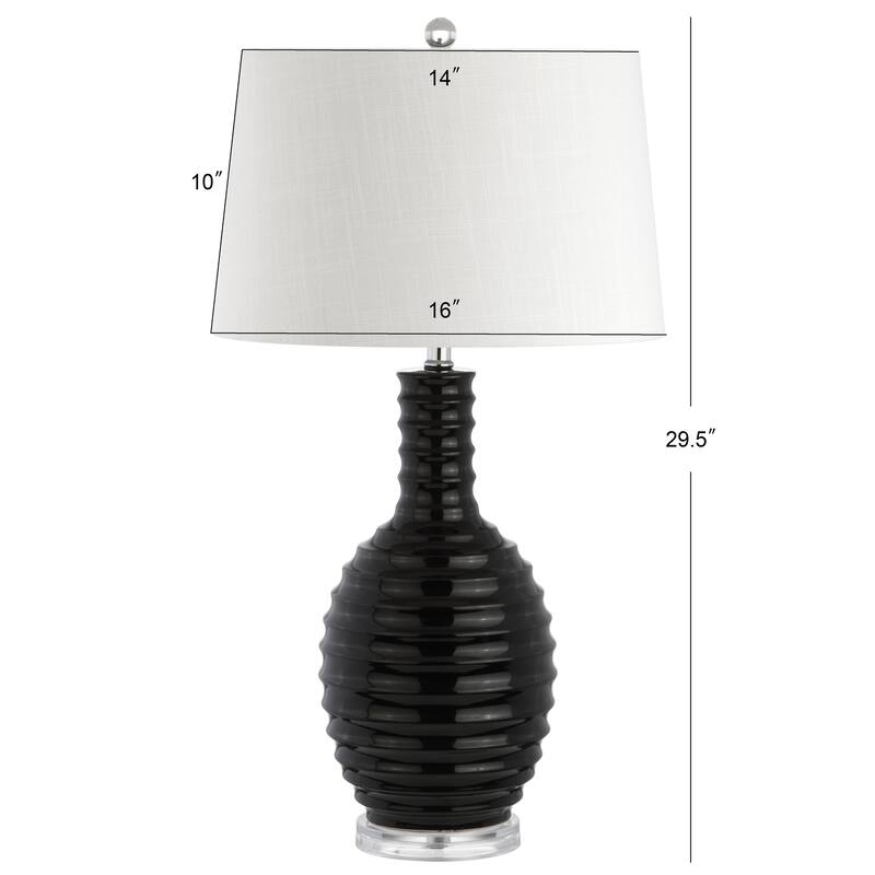 Dallas 29.5" Ceramic LED Table Lamp, White by JONATHAN Y