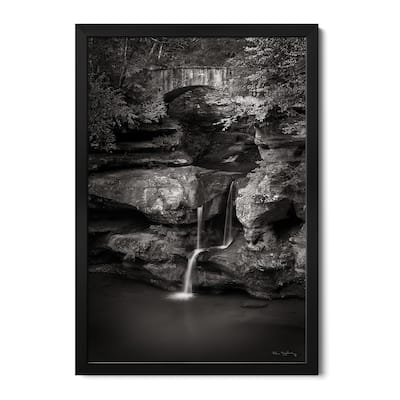 Upper Falls Old Mans Cave BW Premium Framed Poster by Alan Majchrowicz