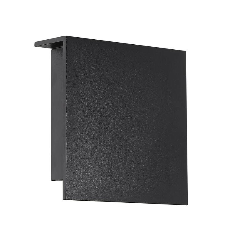 Square 8in LED Indoor or Outdoor Wall Light 3000K - Black - 8-inch