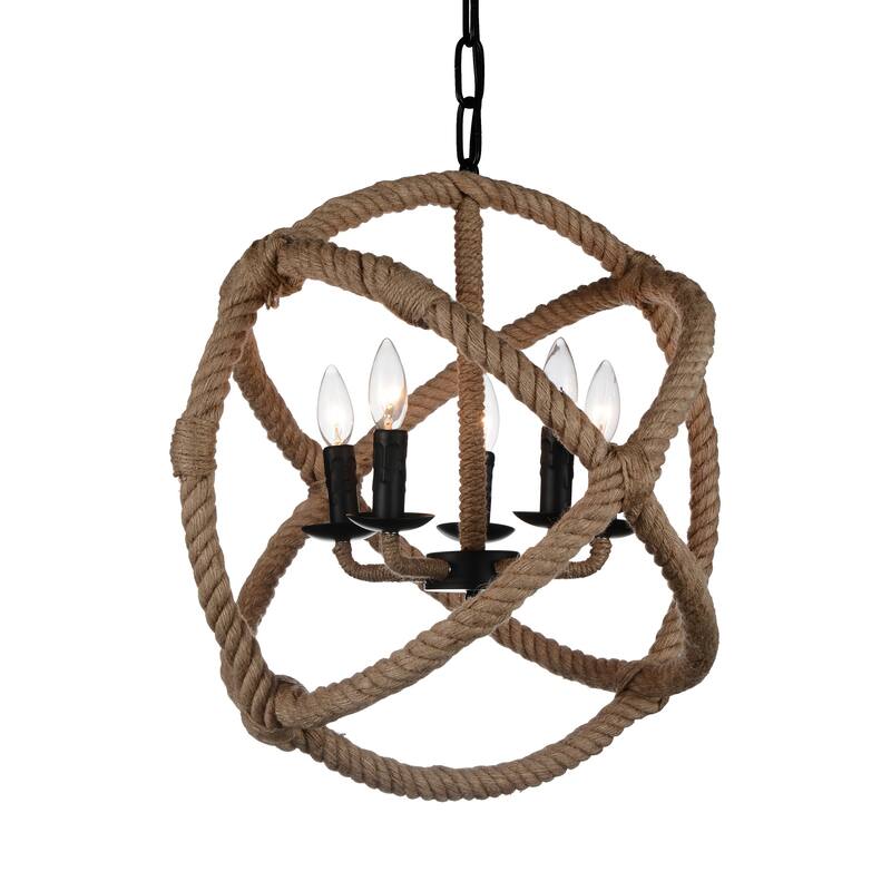 Padma 5 Light 21in Black Chandelier