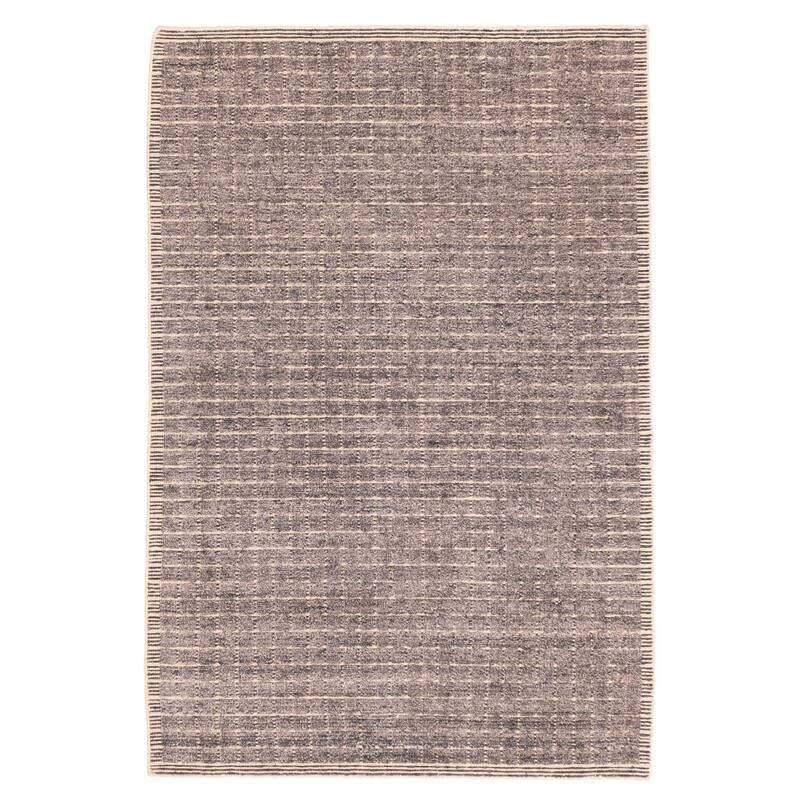 ECARPETGALLERY Hand Loomed Ananda Dark Grey Silk Rug - 4'1 x 6'1