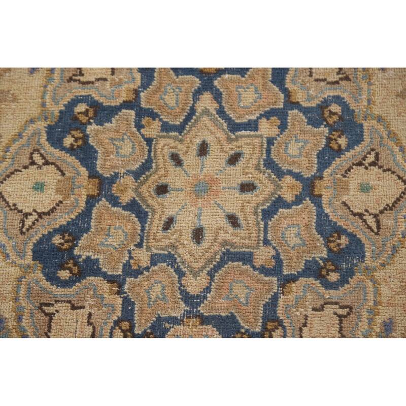 Hand Knotted Oriental 100% Wool Carpet Traditional Floral Oranges & Rust Mashad Area Rug - 9' 5'' X 6' 3''