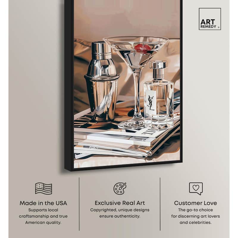 Martini Magazine Stack Canvas by Art Remedy