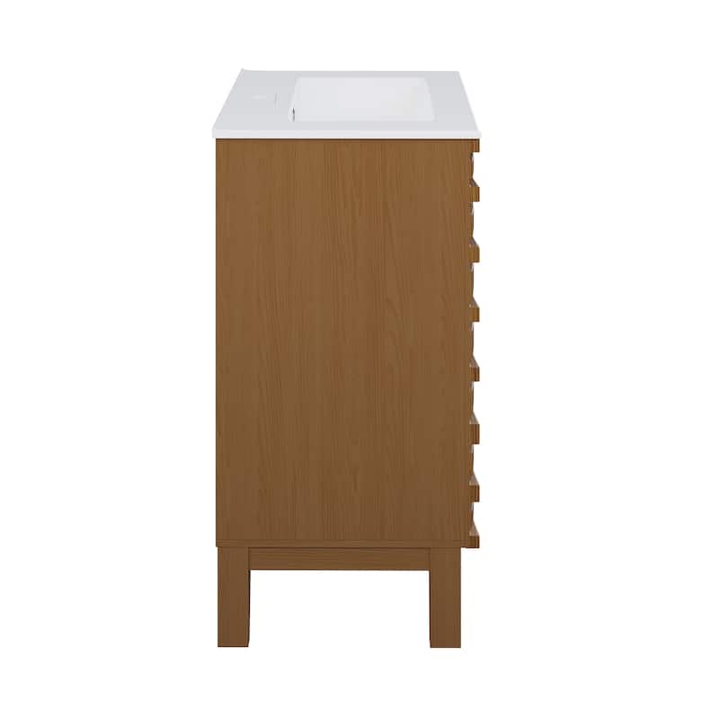Cascade 24 '' Bathroom Vanity In Brown Oak