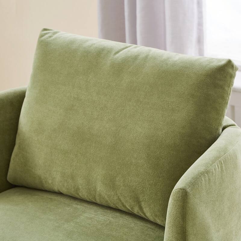 Upholstered Swivel Sofa Chair with Curved Desig