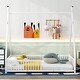 preview thumbnail 2 of 22, Metal Full Size House Platform Bed with Triangle Structure, Contemporary Style Kids Bed Frame with Guardrail for Bedroom, White