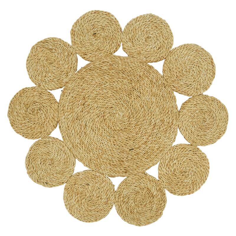 Round Jute Design Table Mats (Set of 4) - 16"