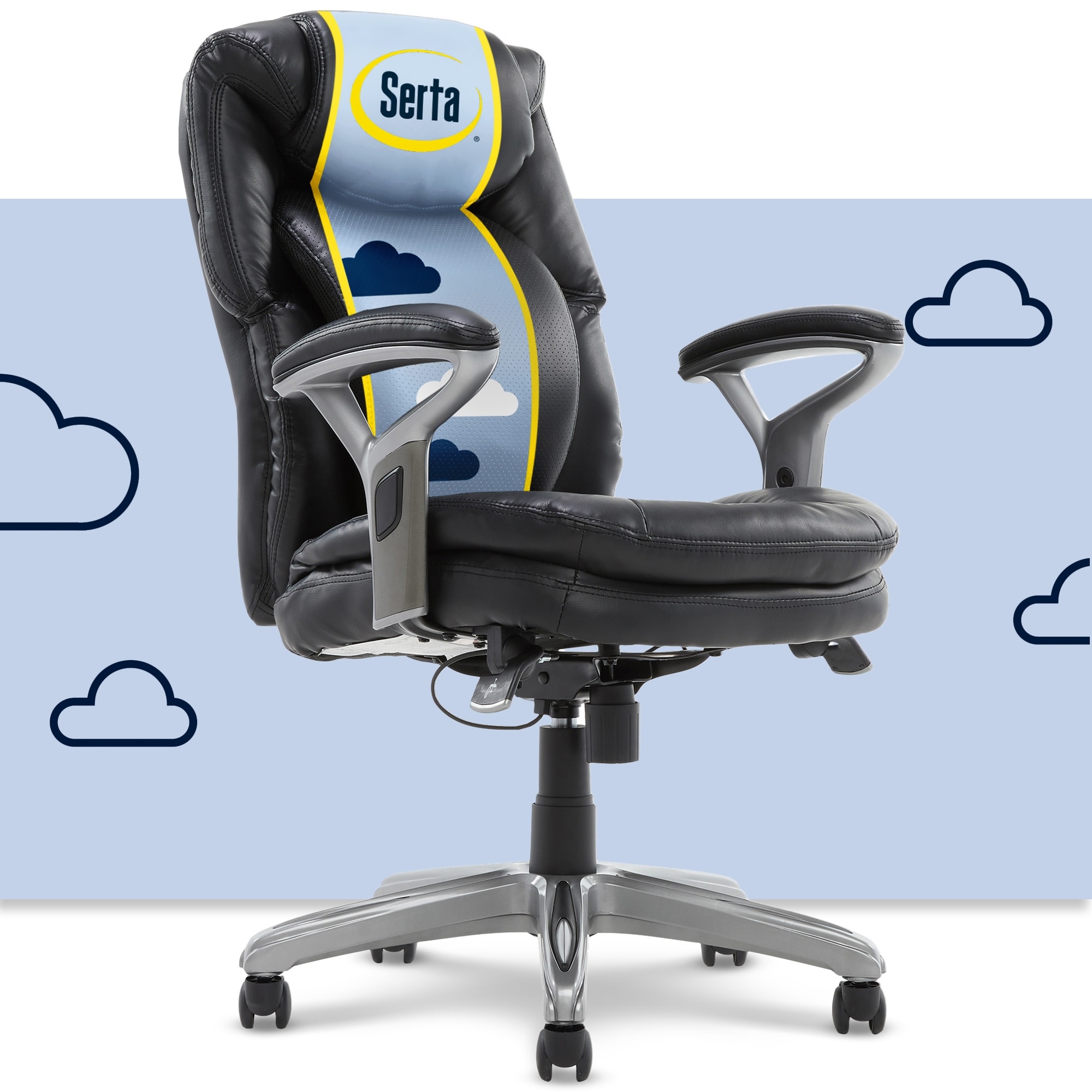Serta Anniston Wellness by Design Mid-Back Leather Office Chair