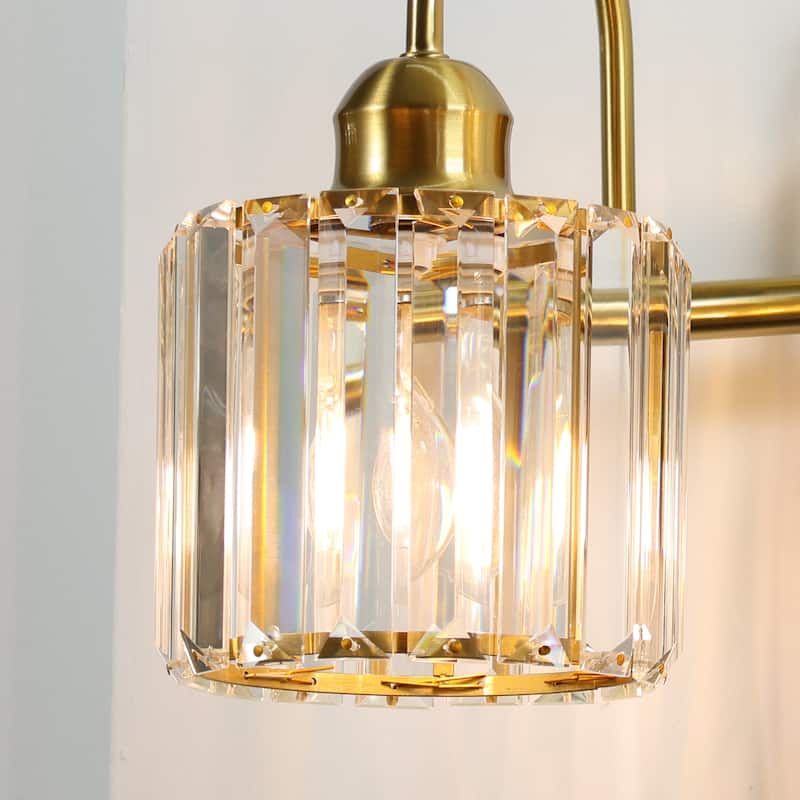 ExBrite Modern Rose Gold 1/2/3/4/5-light Bathroom Dimmable Crystal Vanity Lights Wall Sconces