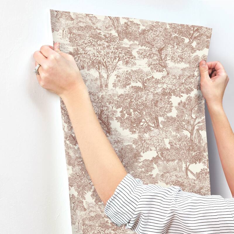 Chesapeake Spinney Red Toile Wallpaper