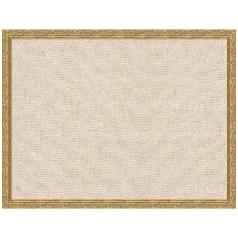 Kate and Laurel Pinboard Neutral Linen - 26x20 - Mila Dark Gold