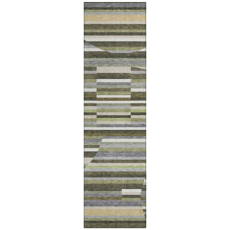 Machine Washable Indoor/ Outdoor Modern Cokedale Chantille Rug