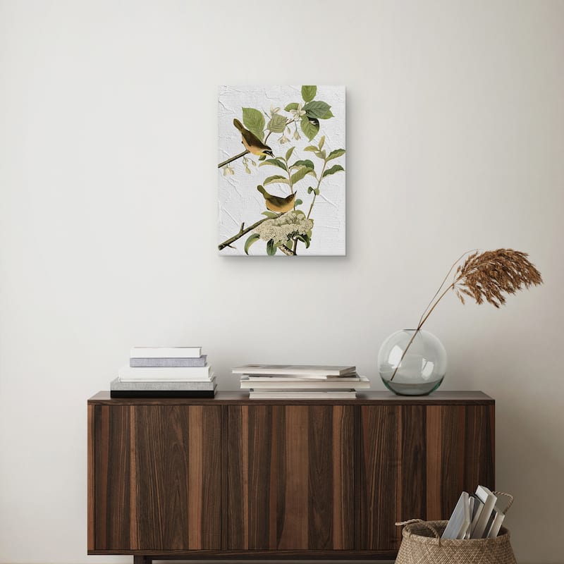 Audubon Yellow Breasted Warbler Texture Canvas Art Print