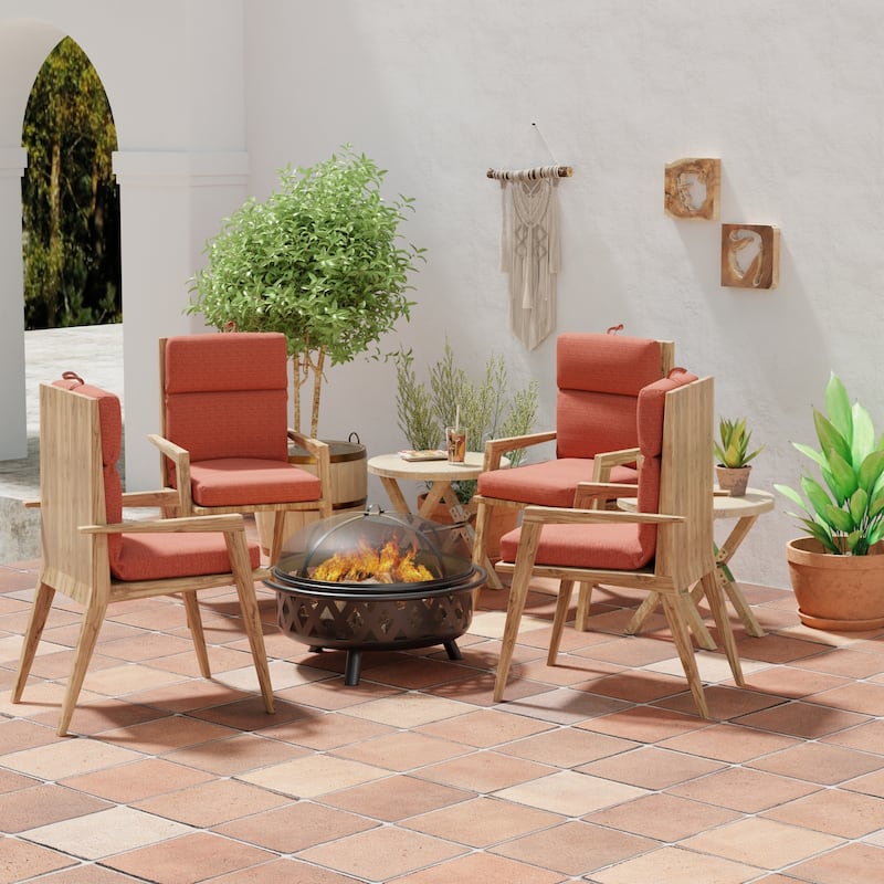 22" x 44" Outdoor Chair Cushion with Ties and Loop - 44'' L x 22'' W x 4'' H - Posh Saucy