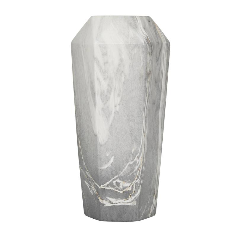 Ceramic Faux Marble Decorative Vase - White or Black - Roche River Decor