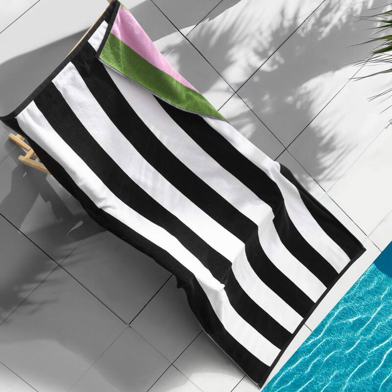 Juicy Couture Beach Towels - 36x72 - Black/White to Pink/Green