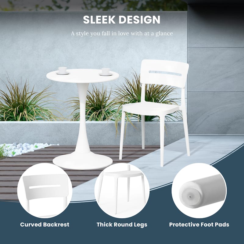 Frond and Form Outdoor Stacking Dining Side Chair (Set of 4)