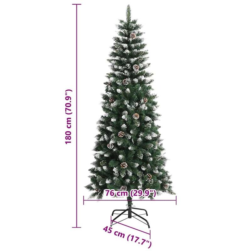 vidaXL Artificial Christmas Tree with 150 LEDs Green 55 x 55 x 120 cm - 55x 55 x 120
