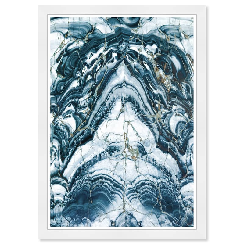 Wynwood Studio Prints Abstract Agate Stone II Blue and Modern & Contemporary Wall Art Canvas Print