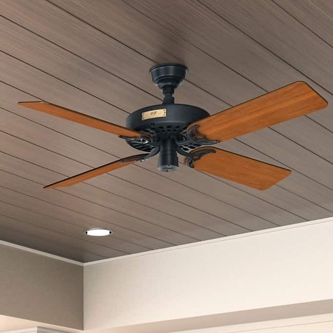 Hunter 52" Original Outdoor Ceiling Fan with Pull Chain, Damp Rated