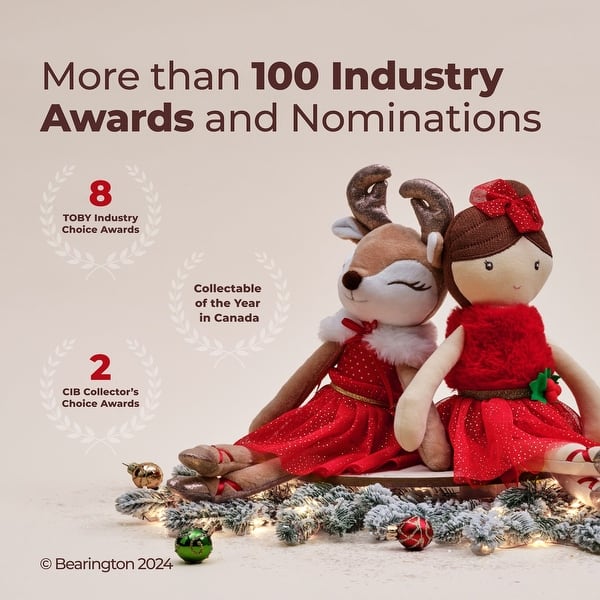 Bearington Sleepy & Squeek Christmas Teddy Bear – 14 Inch Plush, Poseable With Mouse, Holiday Gift