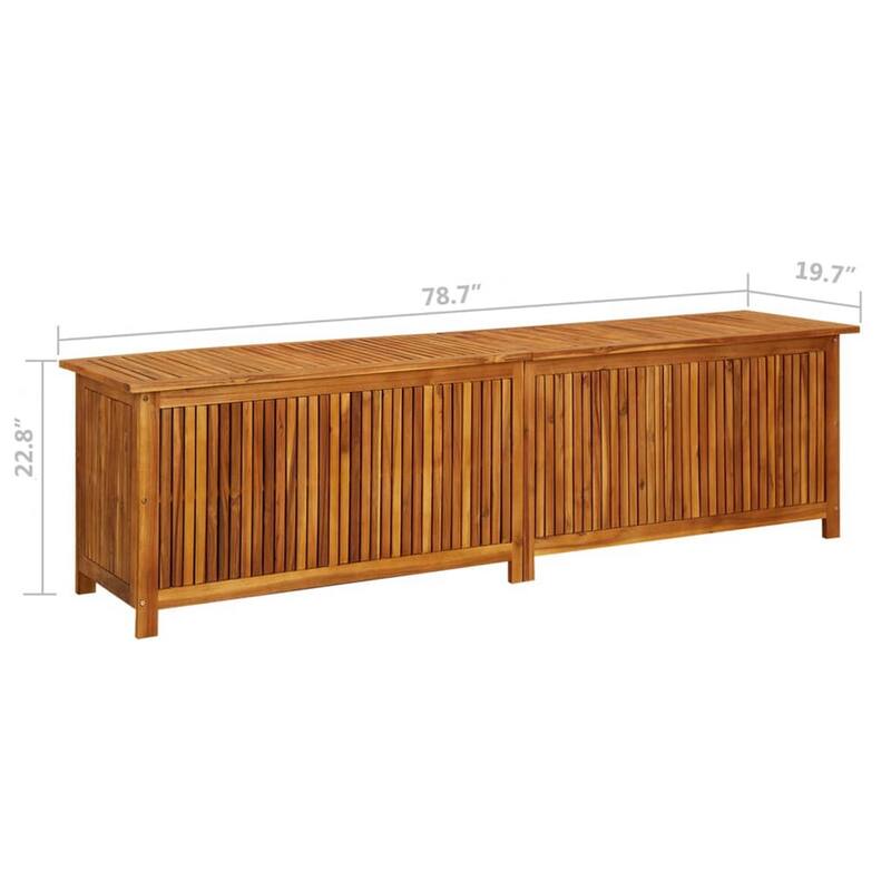 Misty Outdoor Storage Box, 79 Inch Natural Brown Solid Acacia Wood
