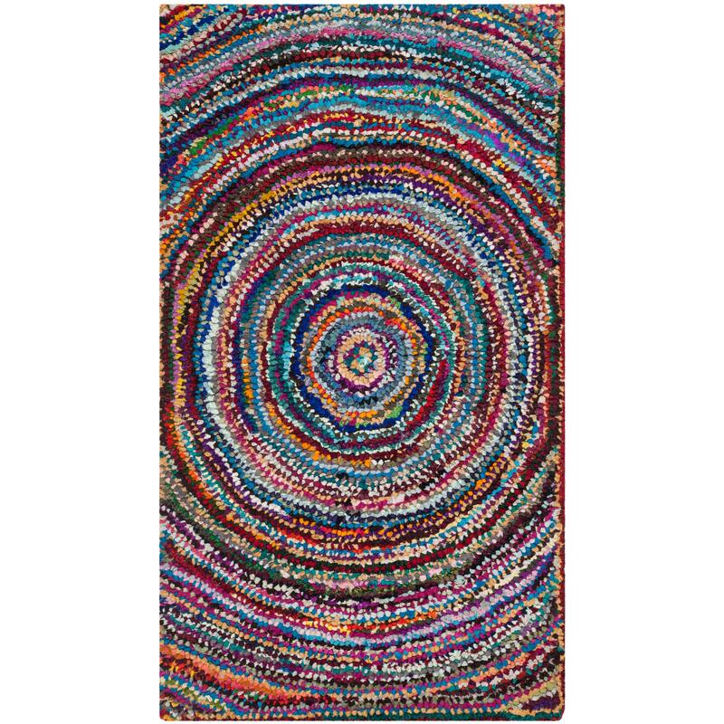 SAFAVIEH Handmade Nantucket Fulgencia Contemporary Cotton Rug - 2'3" x 4' - Multi