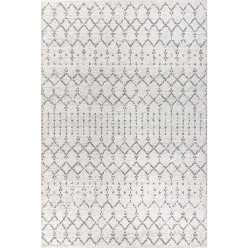 JONATHAN Y Modern HYPE Boho Vintage Diamond Area Rug - 5 X 8 - Cream/Gray