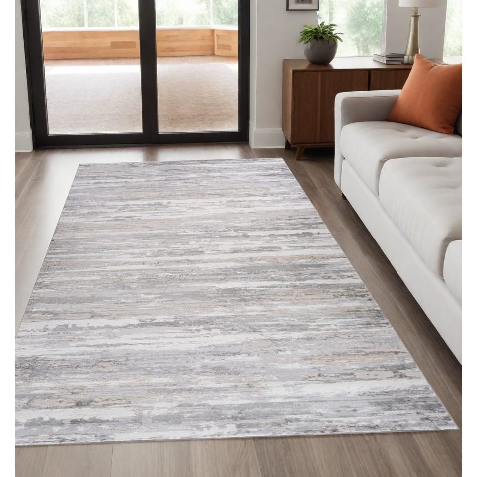 Bido Abstract Modern Stain Resistant Woven Durable Area Rug By HomeRoots
