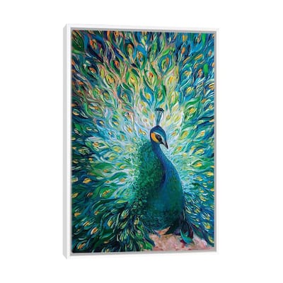 iCanvas "Peacock XXXII" by Willson Lau Framed Canvas Print