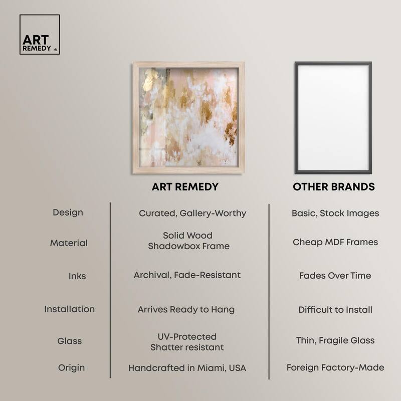 Golden Glimmer Gesture III Shadowbox by Art Remedy