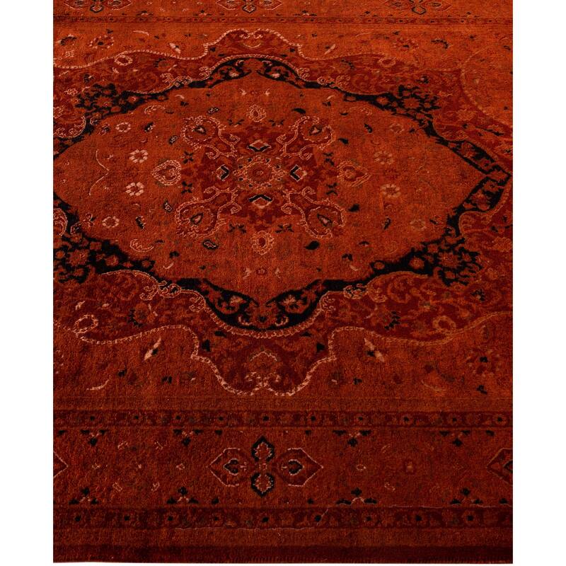 Overdyed One-of-a-Kind Hand-Knotted Area Rug - Orange - 4' 7" x 7' 1"