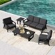 preview thumbnail 83 of 99, 5-Piece Teak Outdoor Conversation Set with Tables.