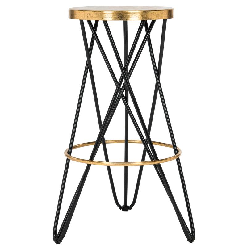 SAFAVIEH Elissa 30 Inch Gold Leaf Bar Stool - 18" x 18" x 30" - 18Wx18Dx30H