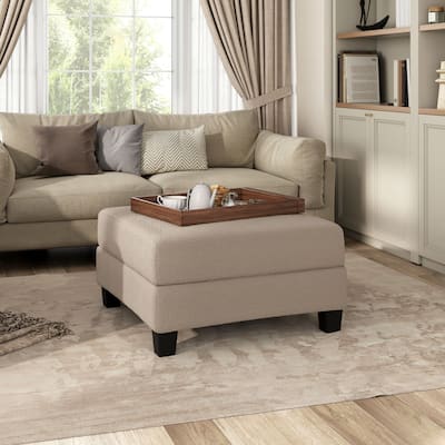 Furniture of America Xenia Modern Boucle Ottoman with Storage