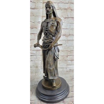 Lemir Middle Eastern Arabian Turkish Warrior Commander Bronze Statue Sculpture Decor