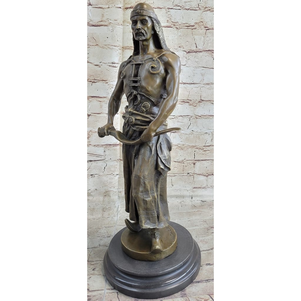 Lemir Middle Eastern Arabian Turkish Warrior Commander Bronze Statue Sculpture Decor