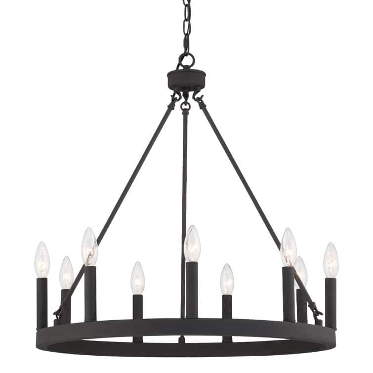 Acroma 9-light Modern Farmhouse Wagon Wheel Chandelier-UL Certified - N/A