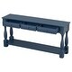 preview thumbnail 3 of 13, Console Table 64" Long Extra Thick Sofa Table with Drawers and Shelf