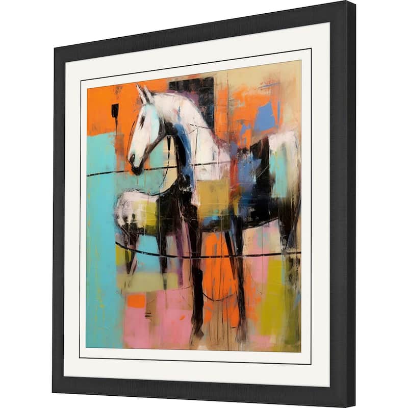 Block Horse Impression II Framed Art Giclee Under Glass