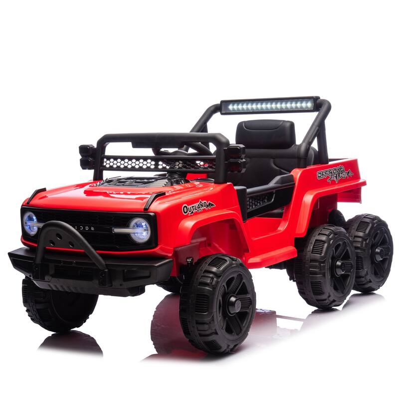 12V Kids Ride On 6-Wheel Electric Truck Car W/Parents Control ,Six-Wheel Suspension,Four motors,Power Display,Searchlight